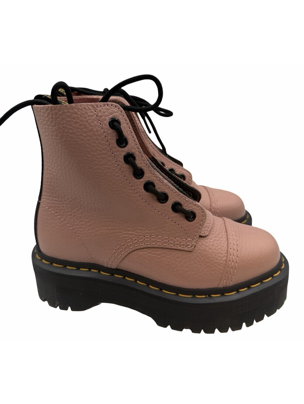Dr. Doc Martens Sinclair Leather Platform Ankle Boots Peach Beige Size US 6 - Picture 2 of 9